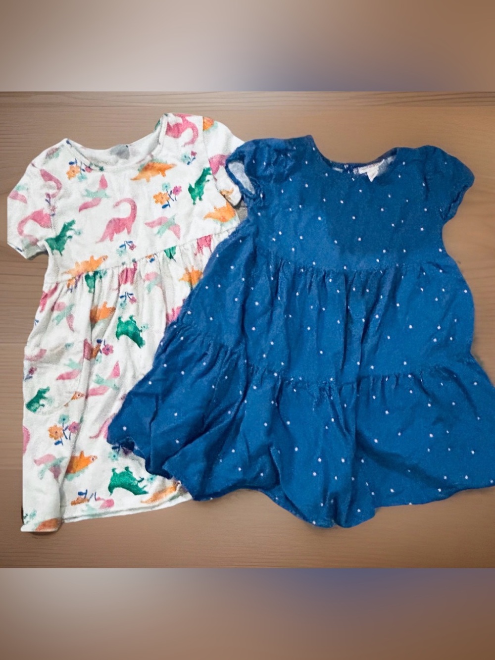Lot of 2 Short Sleeve Dress Girls Size 5T Gently Used Old Navy Cat & Jack